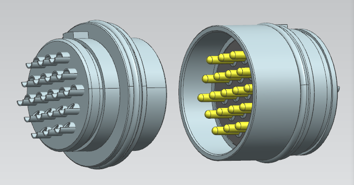 3D Drawing Of 19 Pin Connector For Customer