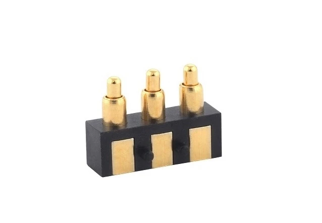 Side Design 3 pin Gold plated Pogo Pin Connector
