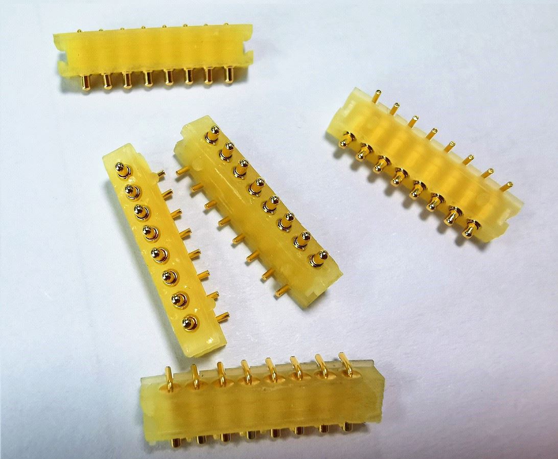 8 Pin Pogo Pin Single Line Right Angle Connector
